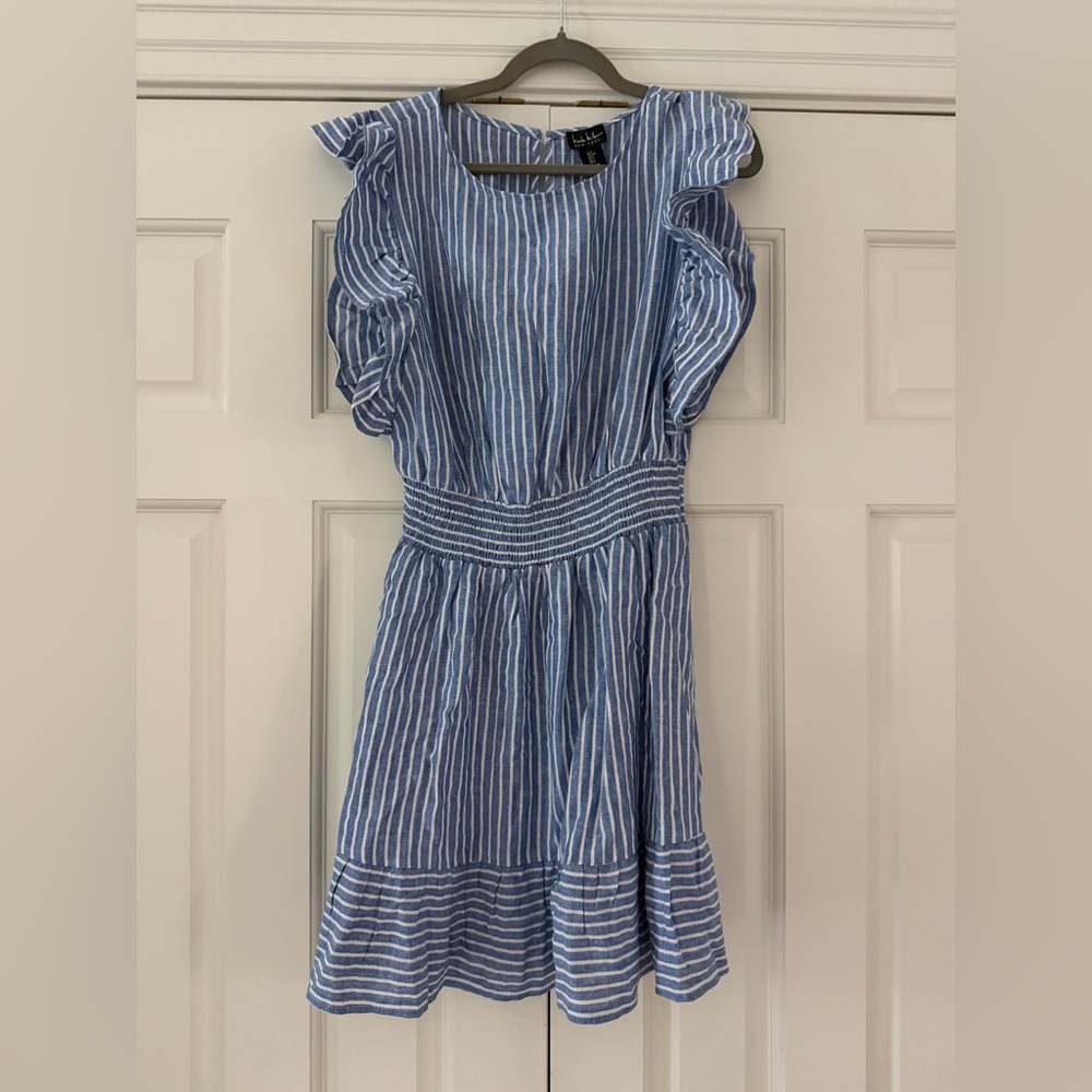 Nicole Miller Blue and White Dress